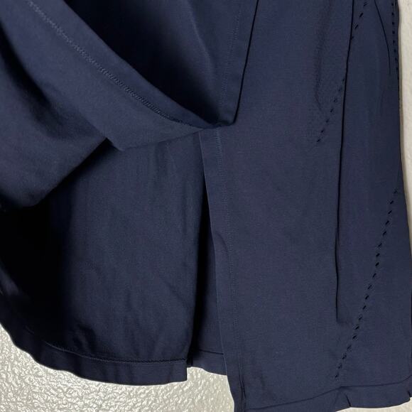 Athleta Foothill Seamless Tank Top Women's size XS Open Back Tie Navy Blue - Picture 14 of 15